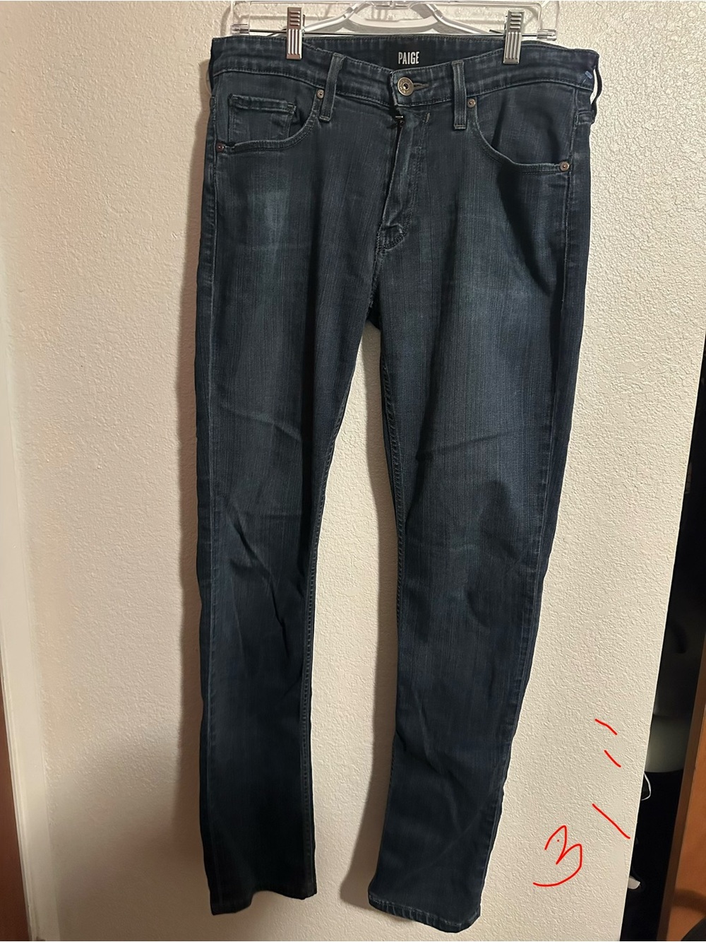 PAIGE Dark Indigo Slim Straight Jeans